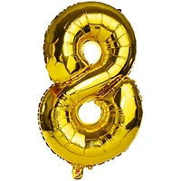 Gold Birthday Number Foil Balloon 32in