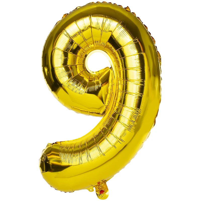Gold Birthday Number Foil Balloon 32in