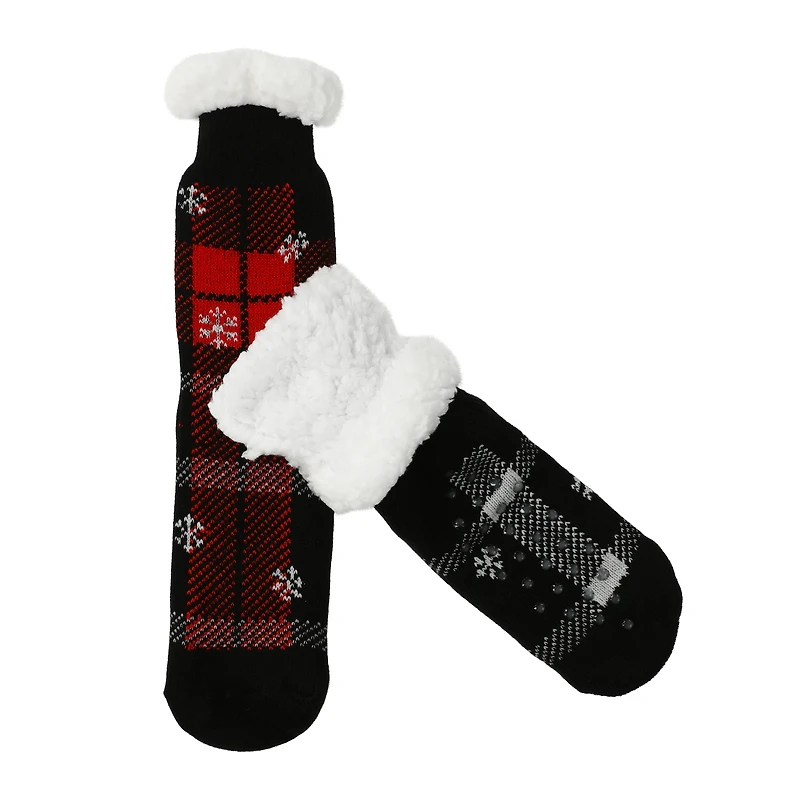 holiday sherpa-lined slipper socks