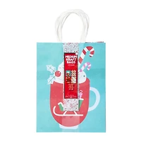 5-Pack Medium Holiday Kraft Gift Bags 7in x 9in - Treats