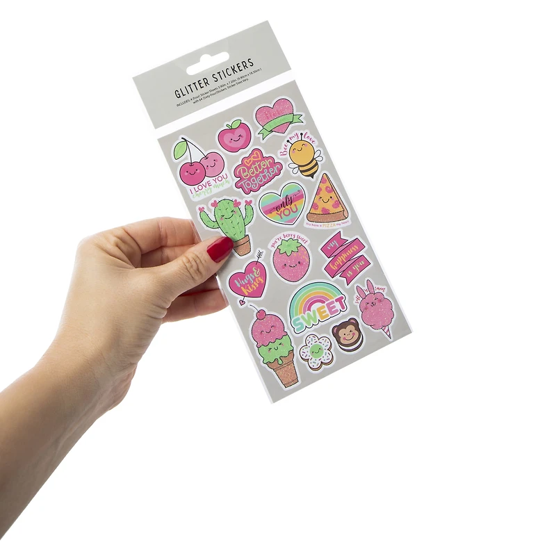 kawaii glitter stickers 64-count