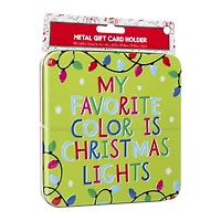holiday tin gift card holder 4in x