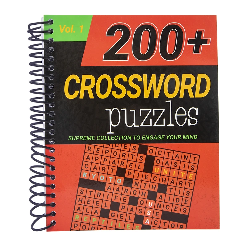 crossword puzzle book with over 200 puzzles
