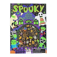 spooky puffy sticker activity book with over 100 neon stickers