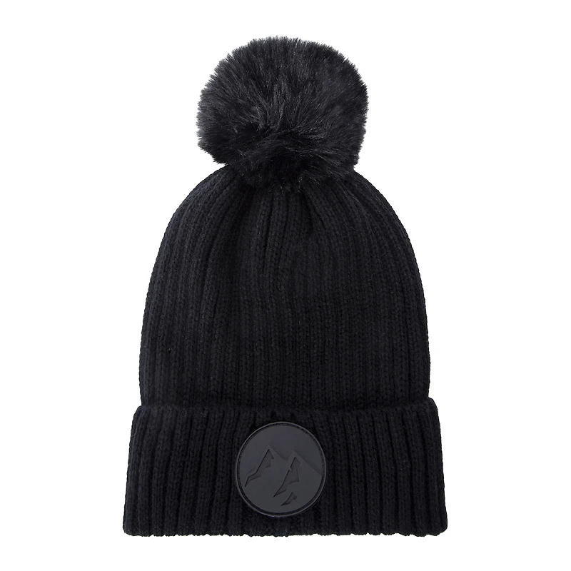 rib knit thermal beanie hat with lining