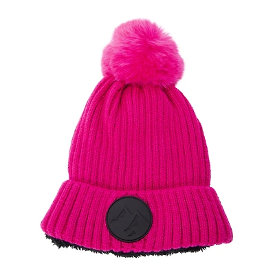 rib knit thermal beanie hat with lining