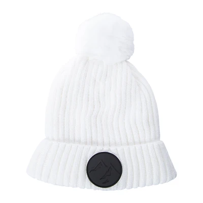 rib knit thermal beanie hat with lining