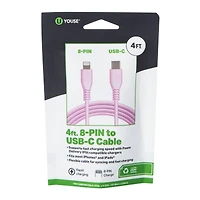 4ft 8-pin to USB-C charging cable