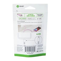 4ft 8-pin to USB-C charging cable