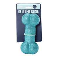 glitter TPR dog bone chew toy 7in