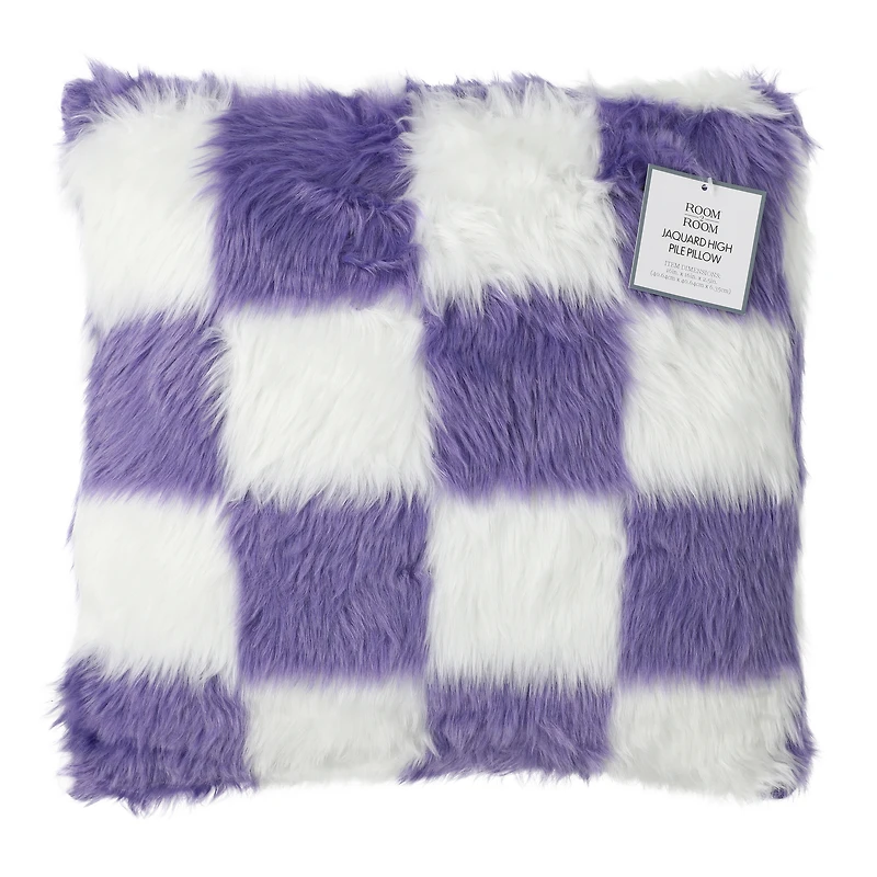 jacquard high pile pillow 16in