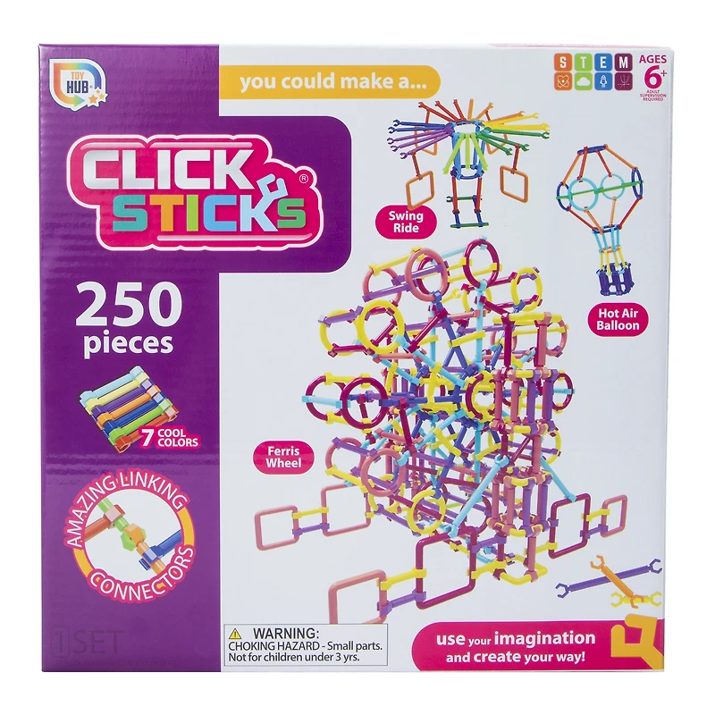 click sticks® build kit with 250 pieces