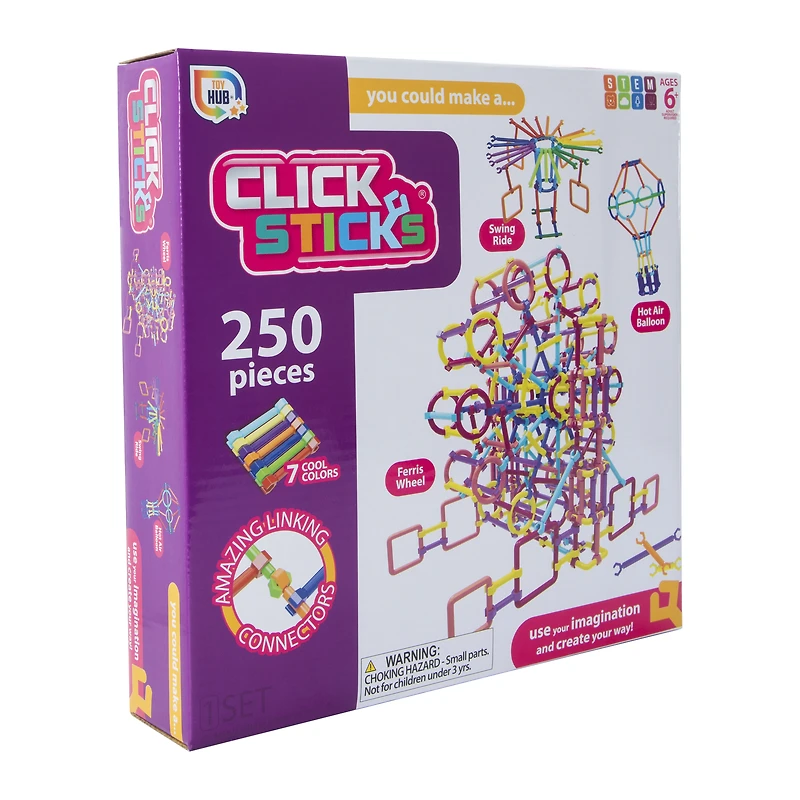 click sticks® build kit with 250 pieces