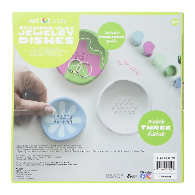 stamped clay jewelry dishes craft kit