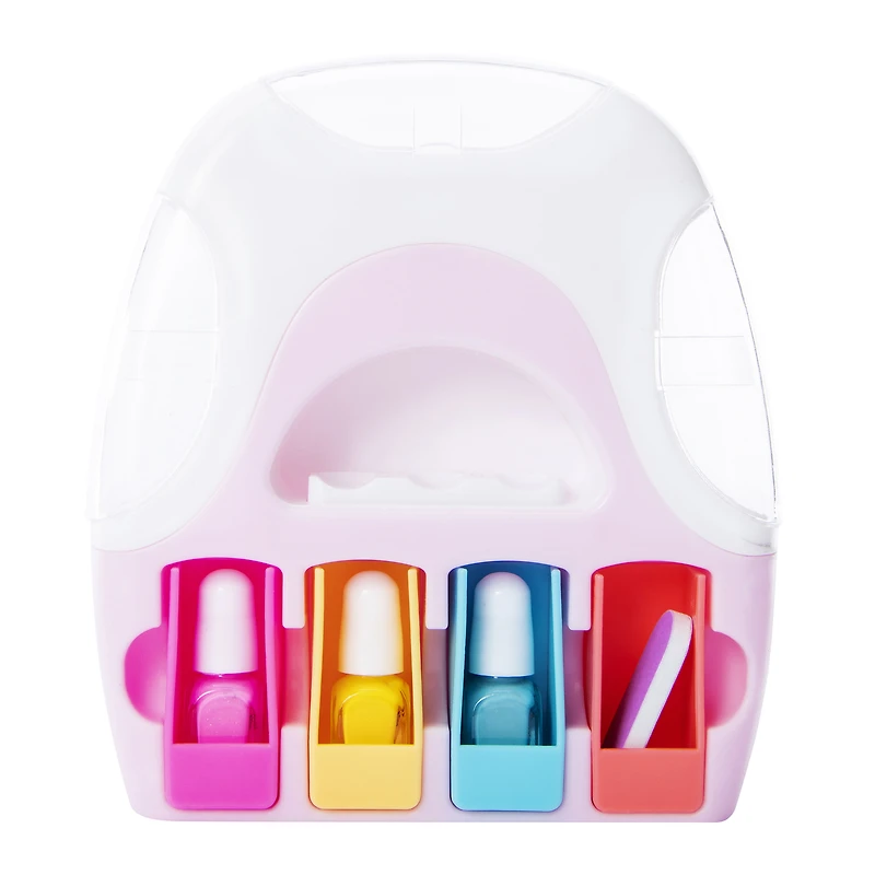 nail studio kit with dryer, press-on nails & polish