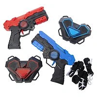lazer duel 2 light-up chest plates & blasters set