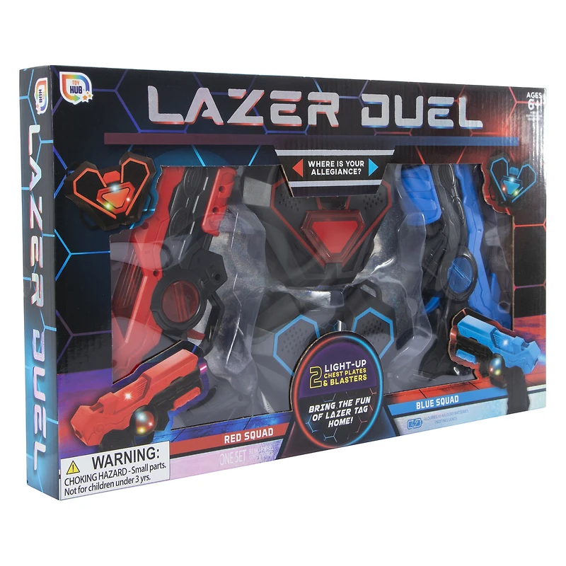 lazer duel 2 light-up chest plates & blasters set