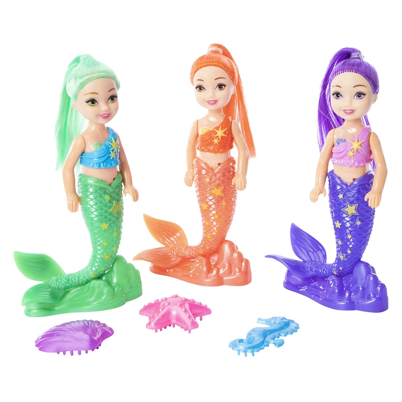 mermaid sisters dolls 3-count