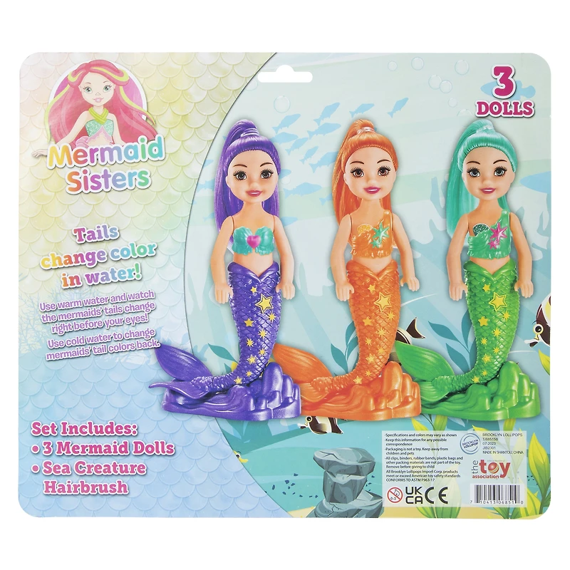 mermaid sisters dolls 3-count