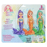 mermaid sisters dolls 3-count