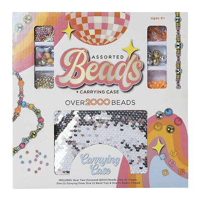 2,000+ beads jewelry making kit with sequin case