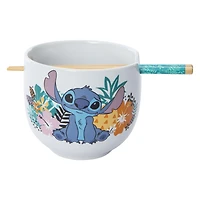 Disney Stitch bowl with chopsticks set 16oz