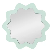 wavy scallop round wall mirror 12in
