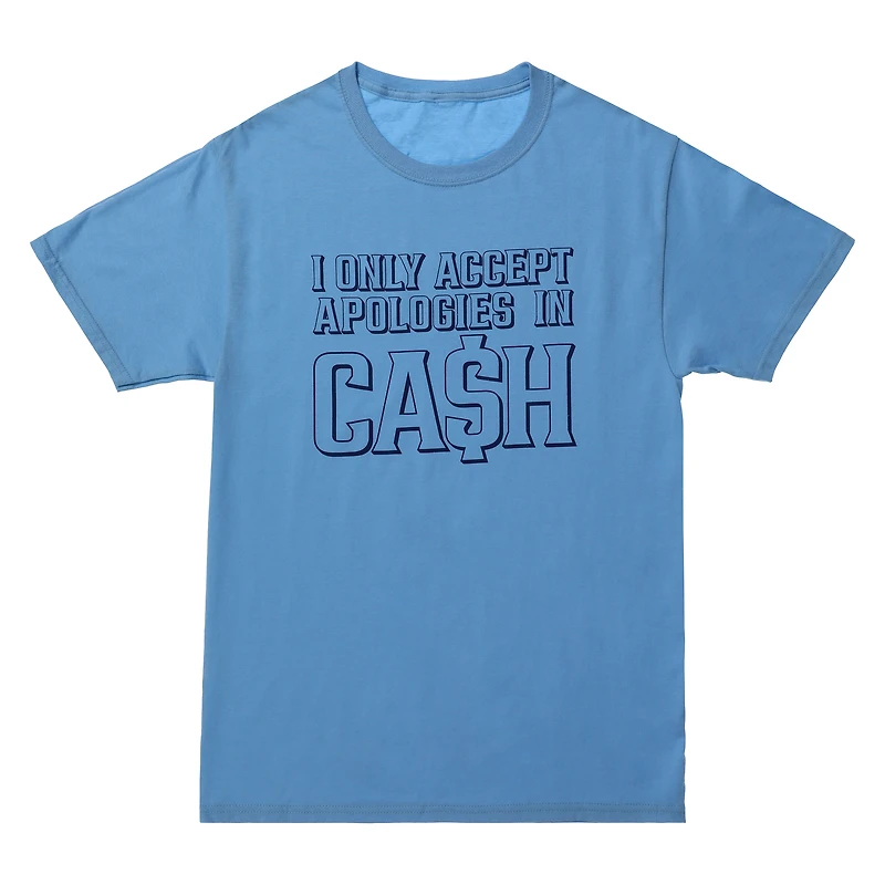 I only accept apologies cash' graphic tee