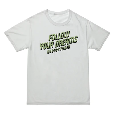 follow your dreams, go back to bed’ graphic tee