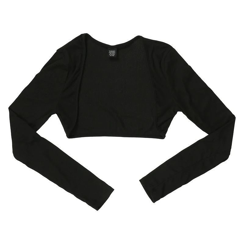 black cropped shrug