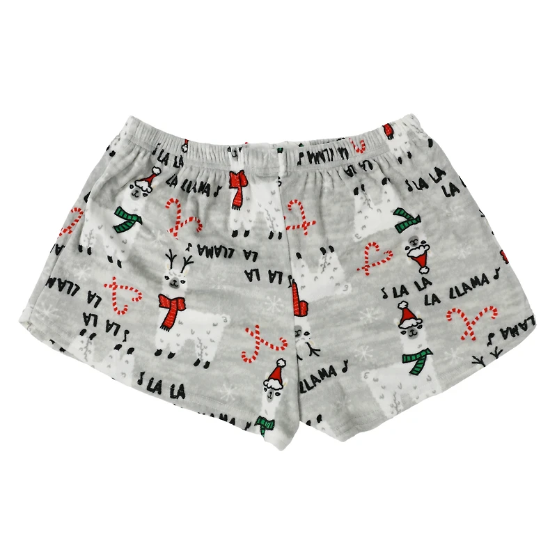 hedgehog plush holiday pajama shorts