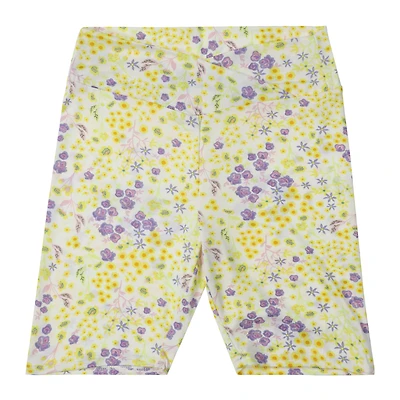 white floral bike shorts