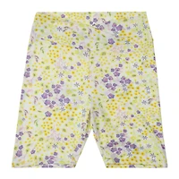 white floral bike shorts