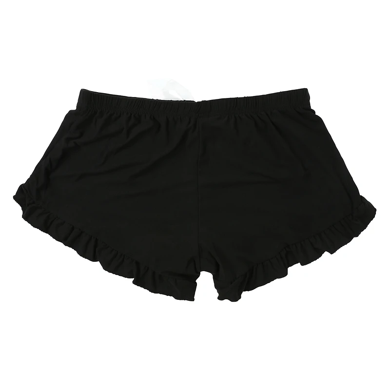 pink ruffled sleep shorts