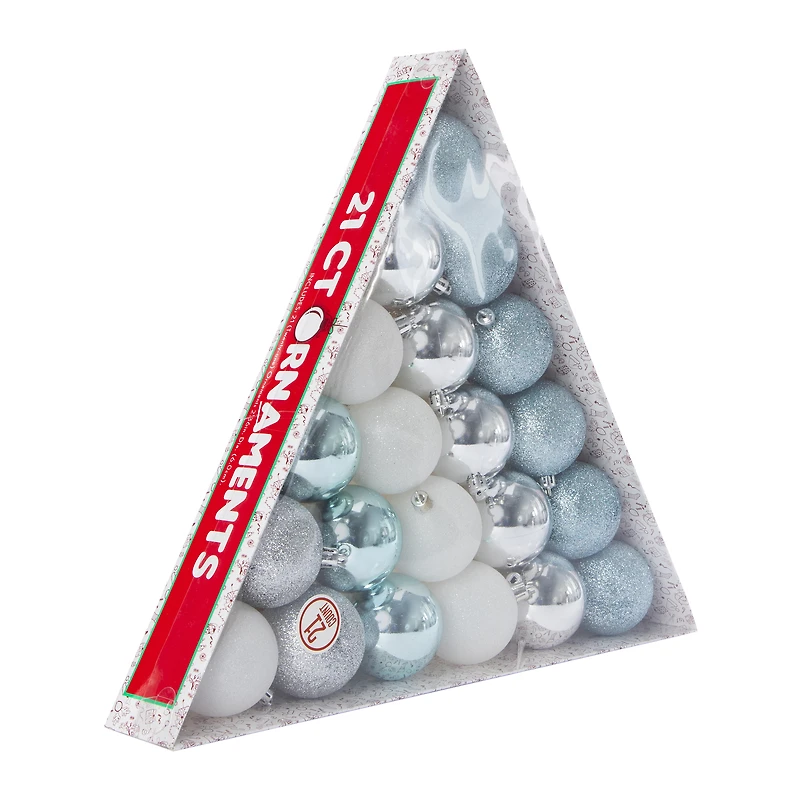 christmas ball ornament set 21-count