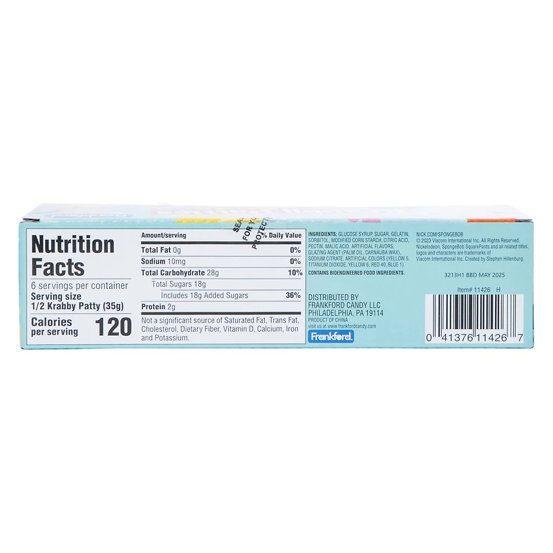 spongebob squarepants™ krabby patty gummy candy sliders 3-count