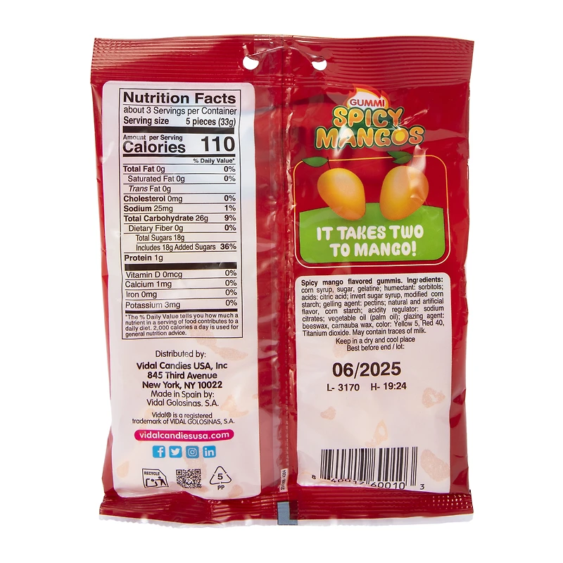 vidal® spicy mangos gummies 3.5oz