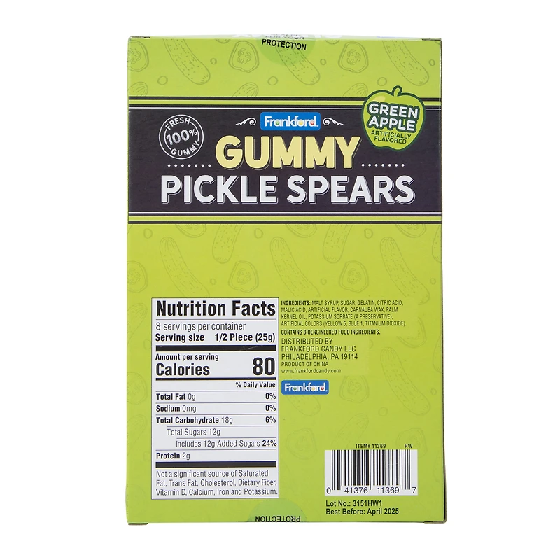 frankford® green apple gummy pickle spears 7.05oz