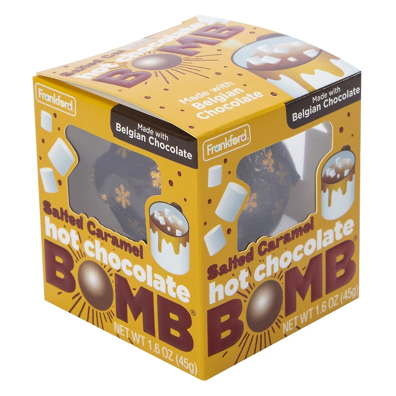 salted caramel hot chocolate bomb with mini marshmallows 1.6oz