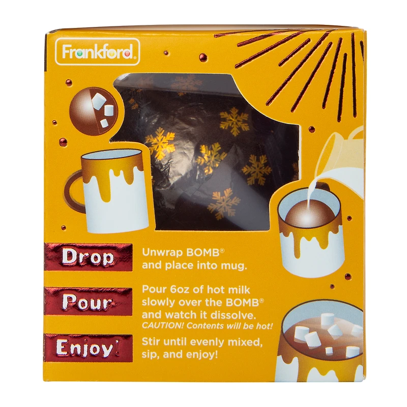 salted caramel hot chocolate bomb with mini marshmallows 1.6oz