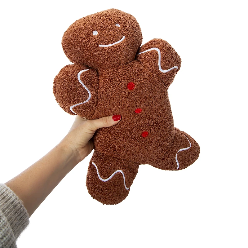 cozy sherpa holiday shaped throw pillow