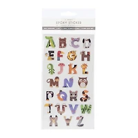 epoxy animal alphabet stickers 26-count