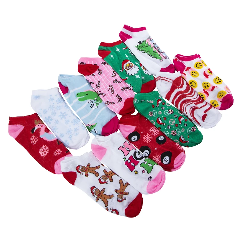 12 days of ladies no-show socks advent calendar