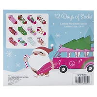 12 days of ladies no-show socks advent calendar