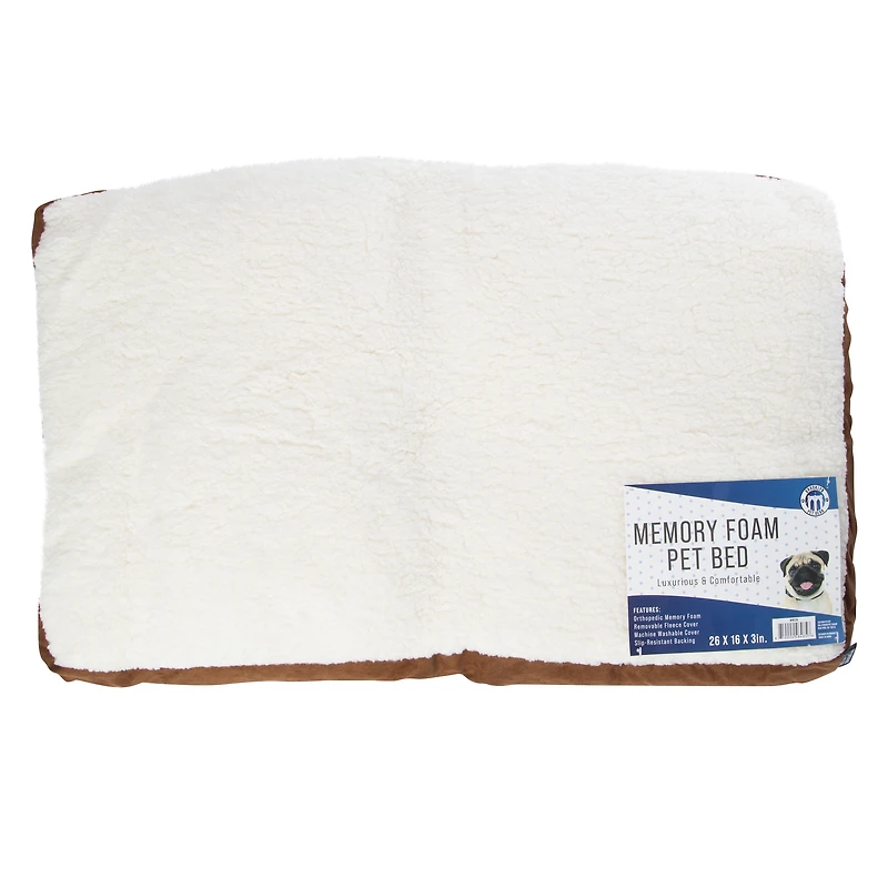 memory foam pet bed 26in x 16in