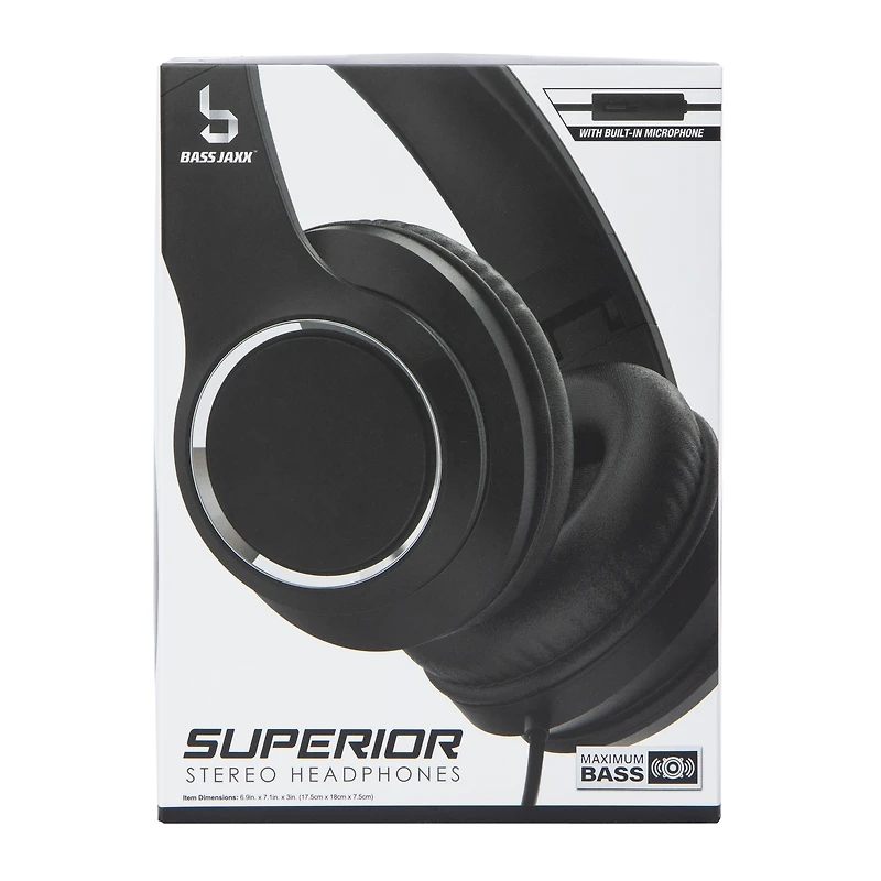 superior stereo wired headphones with mic