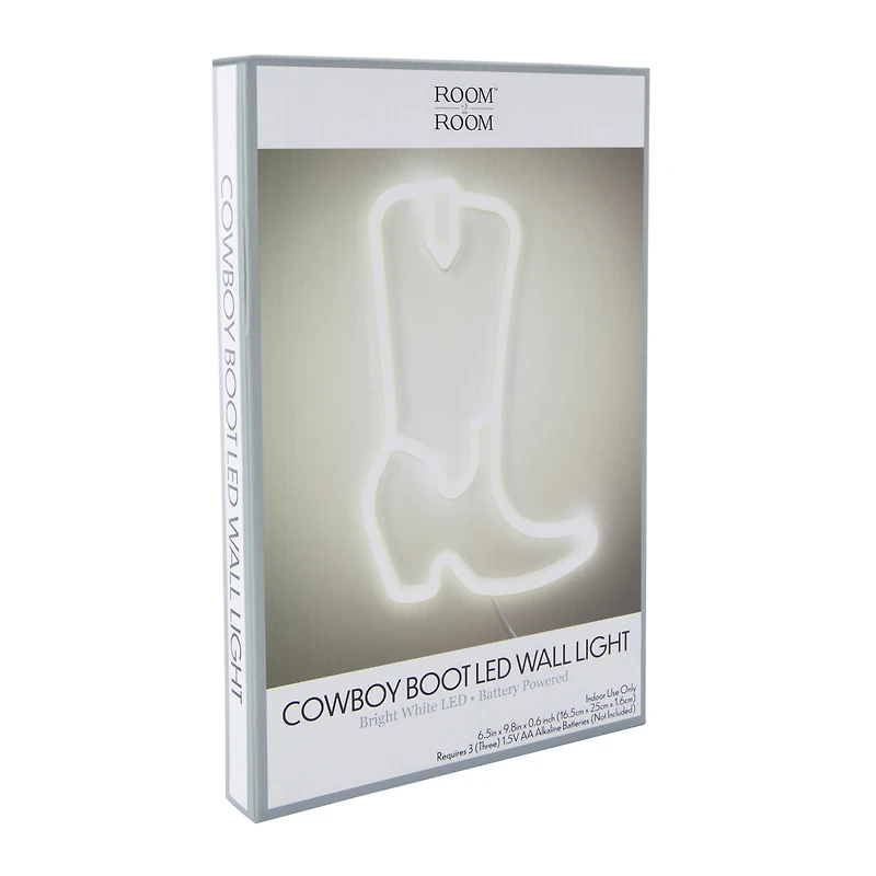 cowboy boot LED wall light 6.5in x 9.8in