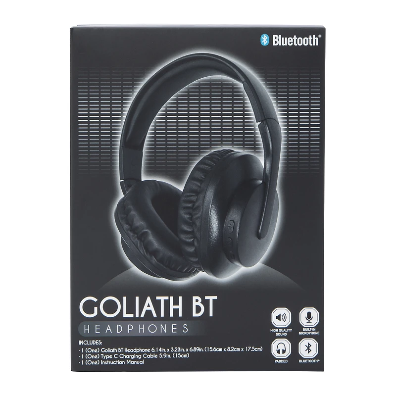 goliath bluetooth® over-ear headphones with mic