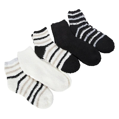 ladies fuzzy quarter crew socks 5-count
