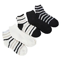ladies fuzzy quarter crew socks 5-count